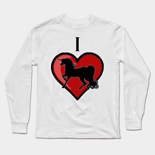 I Heart Unicorns Long Sleeve T-Shirt